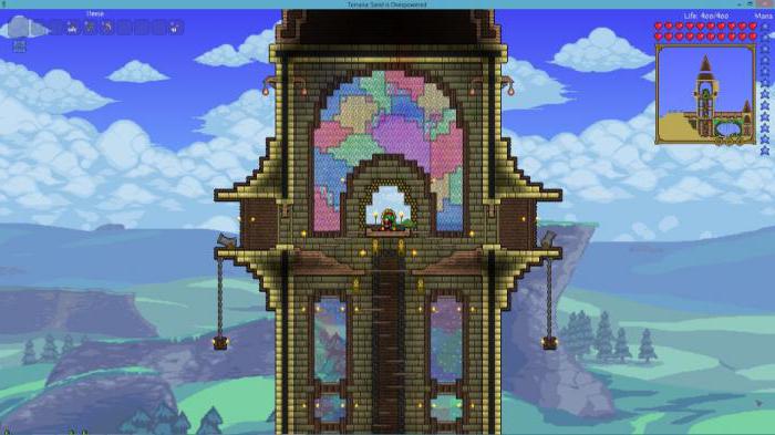 Erfaren deltagare i Terraria-projektet bygger stora hus samtidigt, medan en spelare kan ha flera tecken och därmed bostäder